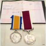 A WW1 British War Medal with his Long Service & Good Conduct Medal awarded to 1072 Staff Sergeant EJ