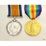 A WW1 medal pair named to 21252 Private A Heath of the Kings Shropshire Light Infantry