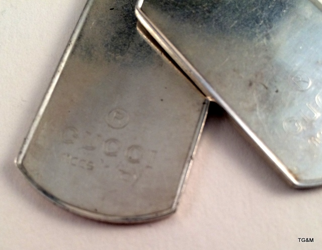 Genuine Gucci silver dog tags - Image 2 of 3