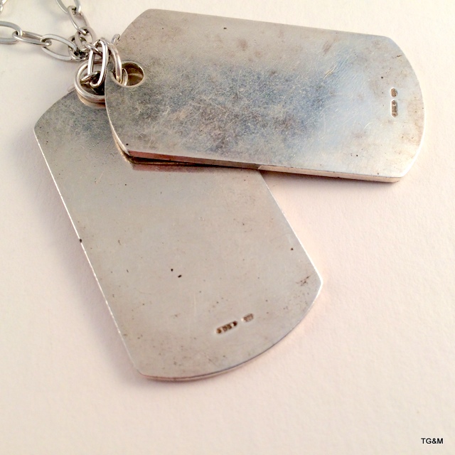 Genuine Gucci silver dog tags - Image 3 of 3