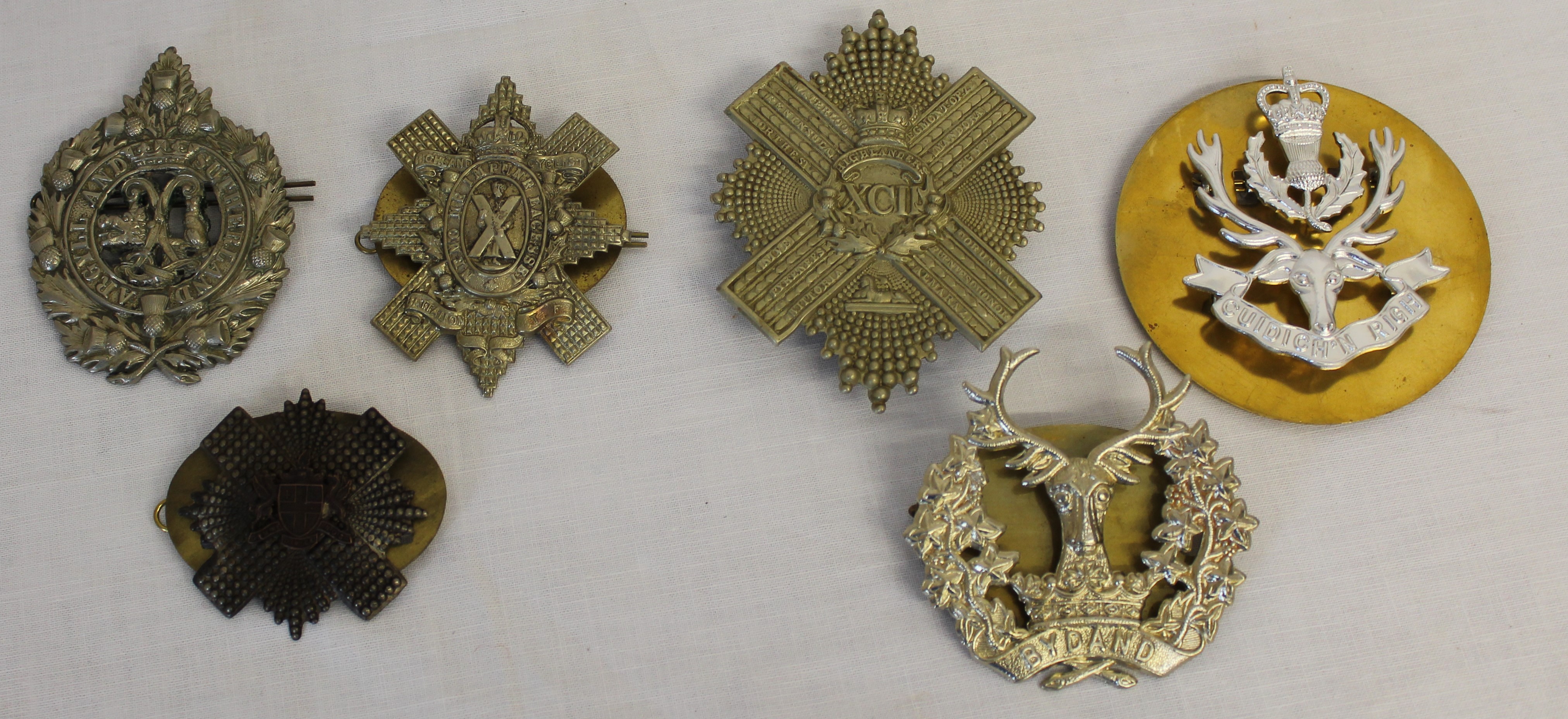 Six Scottish regimental cap badges - Image 2 of 3