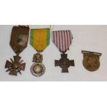 Four French medals including the 1870 Medaille Militaire and a 1914-1918 Croix de Guerre