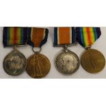 Two mounted WW1 Medal pairs to brothers. The first named to 38 Sapper C Bloom of the Canadian