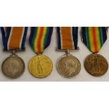 Two WW1 casualty Medal pairs named to 52399 Gunner LE Russell of the Royal Artillery who died on the