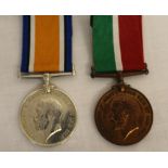 A WW1 Mercantile Marine Medal pair to Thomas Brown