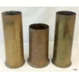 3 pieces of Trench art signed by F Whiting at the Somme inc a German shell
