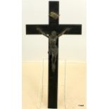 Large wooden Crucifix with metal Corpus figure possibly late C19th or early C20th. Measuring 60cm