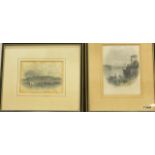 2 antique prints of the Isle of Wight 35 x 25cm