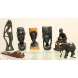 7 miscellaneous African carved figures