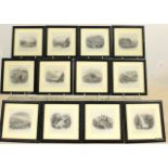 Set of 12 Victorian framed engravings of Welsh views published by Newman, incl. Clogau Gold Mine.