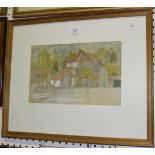 Frank Lewis Emanuel - 'Priory Farm, Arundel', watercolour over pencil, signed, titled and dated