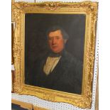 Mid-19th Century British School - Half Length Portrait of a Gentleman, oil on canvas, approx 74cm