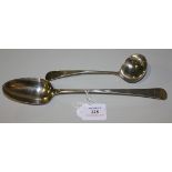 A George III silver Old English pattern basting spoon, London 1771 by Elizabeth Tookey, length