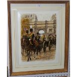 Alexei Jawdokimov - 'Royal Horse Artillery', watercolour and ink, signed recto, titled verso, approx