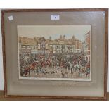 Geoffrey Sparrow - 'Meet of the Crawley & Horsham in the Carfax, Boxing Day 1948', hand-coloured