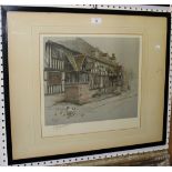 After Cecil Aldin - The Talbot Inn, Chaddesley Corbett, early 20th Century colour print, signed in