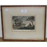 Geoffrey Sparrow - 'The Open Road', hand-coloured etching, signed, titled and dated '55 in pencil,