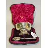 An Edwardian silver footed christening bowl with beaded rim and foot, Sheffield 1901 by Mappin &