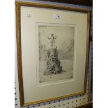 Alfred J. Bennett - 'Peter Pan', monochrome etching, signed and titled in pencil, approx 27cm x