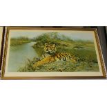 After David Shepherd - 'Tiger in the Sun', colour print, signed and editioned 400/850 in pencil,