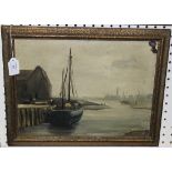 M. Tongue, circle of Philip Hugh Padwick - Sussex Harbour Scene, oil on canvas laid on board,