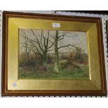 Richard Herbert - 'On the Common, Ashtead', watercolour, signed recto, titled label verso, approx