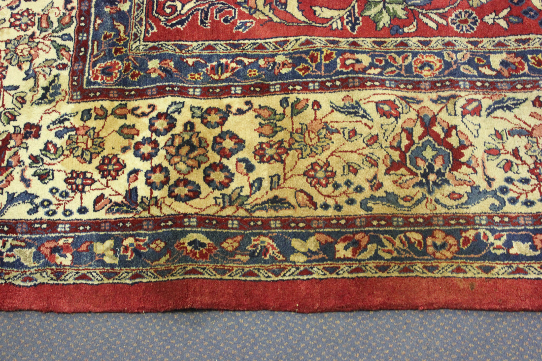 A Sarough carpet, Central Persia, mid/late 20th Century, the red field with overall flower sprays - Image 3 of 3