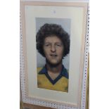Mark L'Anson - Portrait of the Scottish Footballer Jim Cowan, oil on paper, letter verso, approx