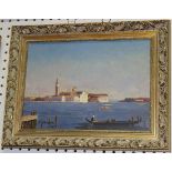 Percy Johnson - Venice from the Lagoon, 20th Century oil on board, signed and dated '66, approx 24.