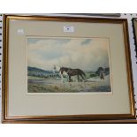 Joseph Kirkpatrick - A Plough Team, and End of the Day, a pair of colour etchings, both signed in