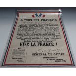 A Second World War poster, 'To All Frenchmen.. France has lost a battle! But France has not lost the