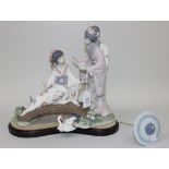 A Lladro porcelain figure group Springtime in Japan, No. 1445, boxed.