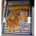 A 1930s lithographic poster for the pantomime 'Goldilocks and the Three Bears' probably published by