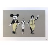 Banksy - Napalm, colour serigraph, published by P.O.W. and editioned 294/500 in pencil, approx 46.