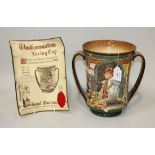 A Royal Doulton Edward VII Coronation loving cup, limited edition No. 896 of 2000, height approx