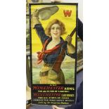 An early 20th Century chromolithographed advertising poster for Winchester arms and cartridges,
