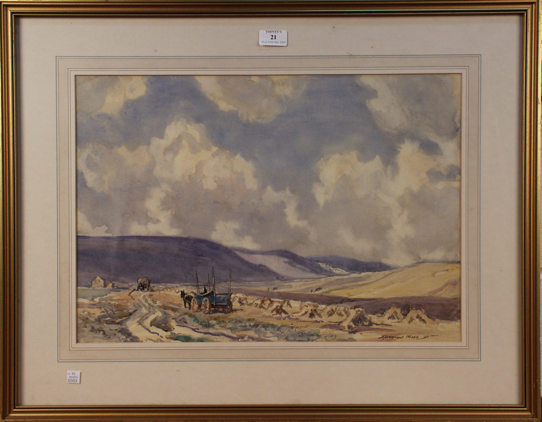 Sidney Dennant Moss - 'In the Cuckmere Valley, E. Sussex', early 20th Century watercolour, signed