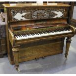 An early Victorian rosewood cased upright piano by Collard & Collard, London, bearing frame