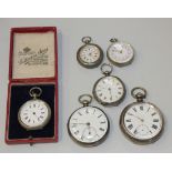 A silver cased keywind open-faced gentleman's pocket watch, London 1863, a silver cased keywind