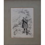 Charles Edmund Brock - 'A blight on the landscape', pen and ink, signed, titled and dated 1902,