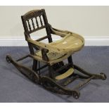 A late Victorian walnut metamorphic child's high chair.