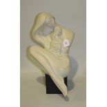 A modern Austin Sculpture figure of a mother and child, on a black plinth, height approx 45cm.