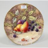 A Royal Worcester bone china plate, circa 1957, painted by P. Love, signed, with a still life