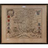 After John Blaeu - 'Hantonia Sive Southantonensis Comitatus Vulgo Hantshire' (Map of Hampshire),