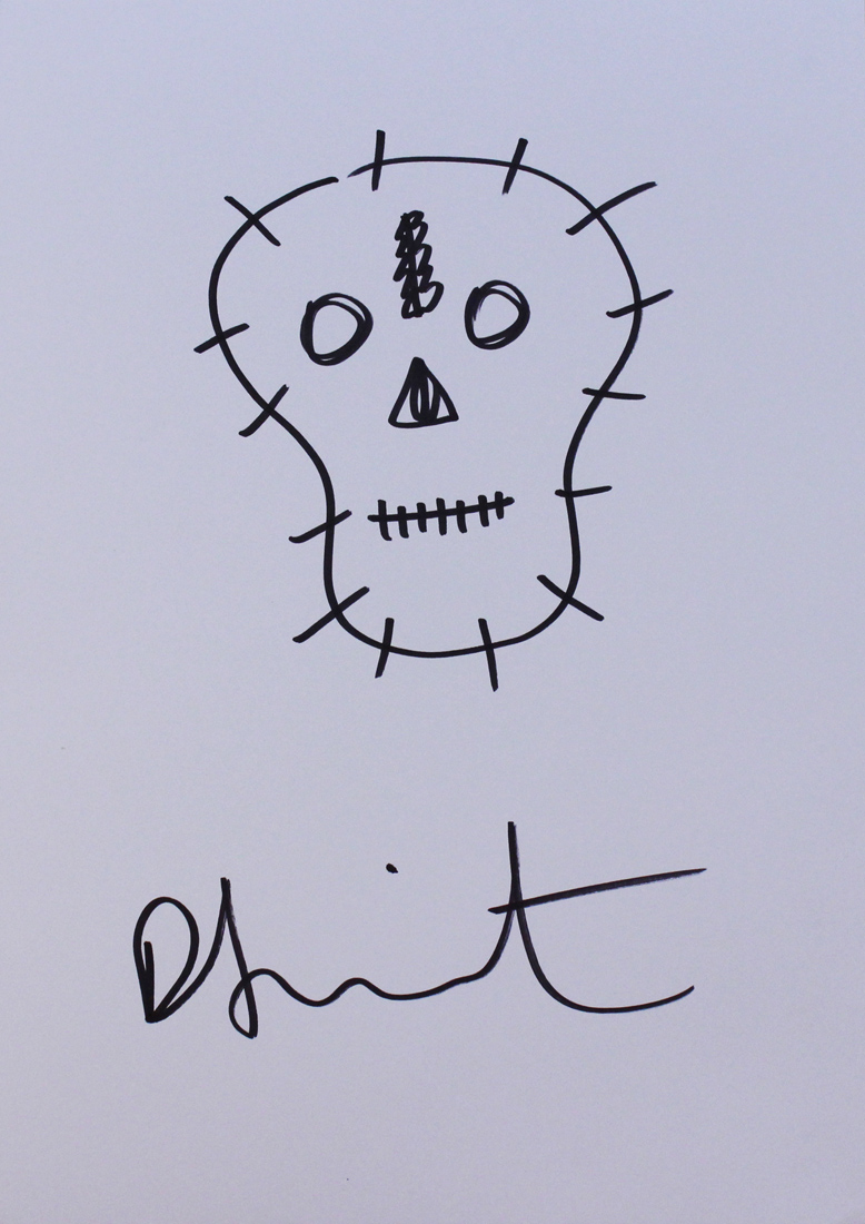 Damien Hirst - Skull Sketch, marker pen on thin card, signed, approx 29.5cm x 21cm. Provenance: - Image 4 of 4