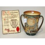 A Royal Doulton George VI and Elizabeth Coronation loving cup, limited edition No. 73 of 2000,