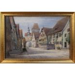 W.J. Log (?) - 'Rothenburg', early 20th Century watercolour, indistinctly signed and titled,