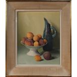 Jacques Blanchard - Still Life Study of a Jug and Bowl of Peaches, oil on canvas, signed, approx