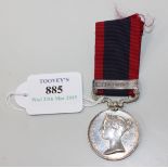 A Sutlej Medal for Aliwal with bar 'Sobraon' to 'Robt Landen 16th Lancers' (traces of brooch