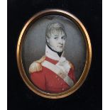 Henry Brooke Kirchhoffer - Oval Miniature Portrait of a Gentleman wearing the Uniform of the 96th